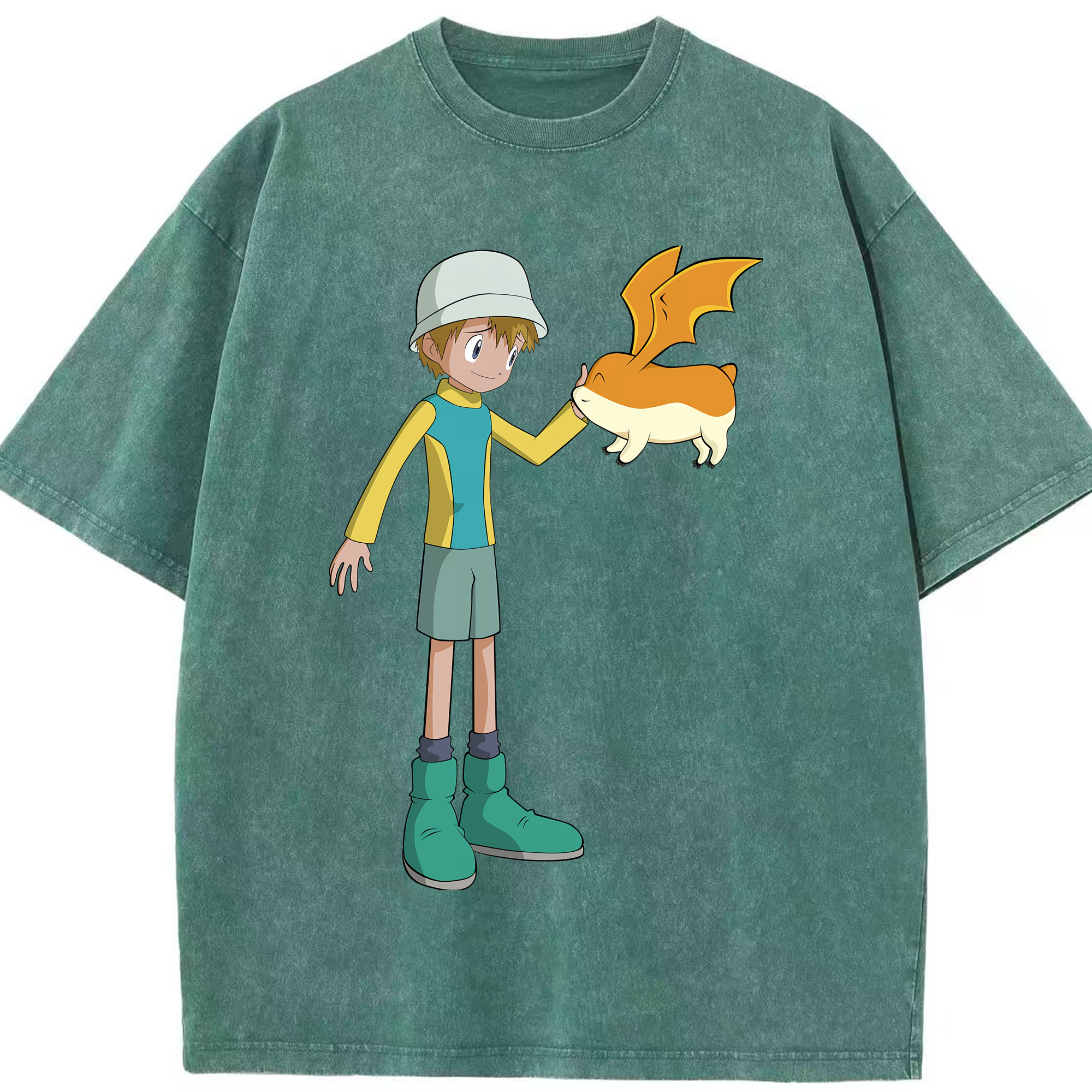 （画像用） Digimon デジタルモンスター/デジモン 綿100% ヴィンテージ風 半袖Tシャツ（フロントプリント）